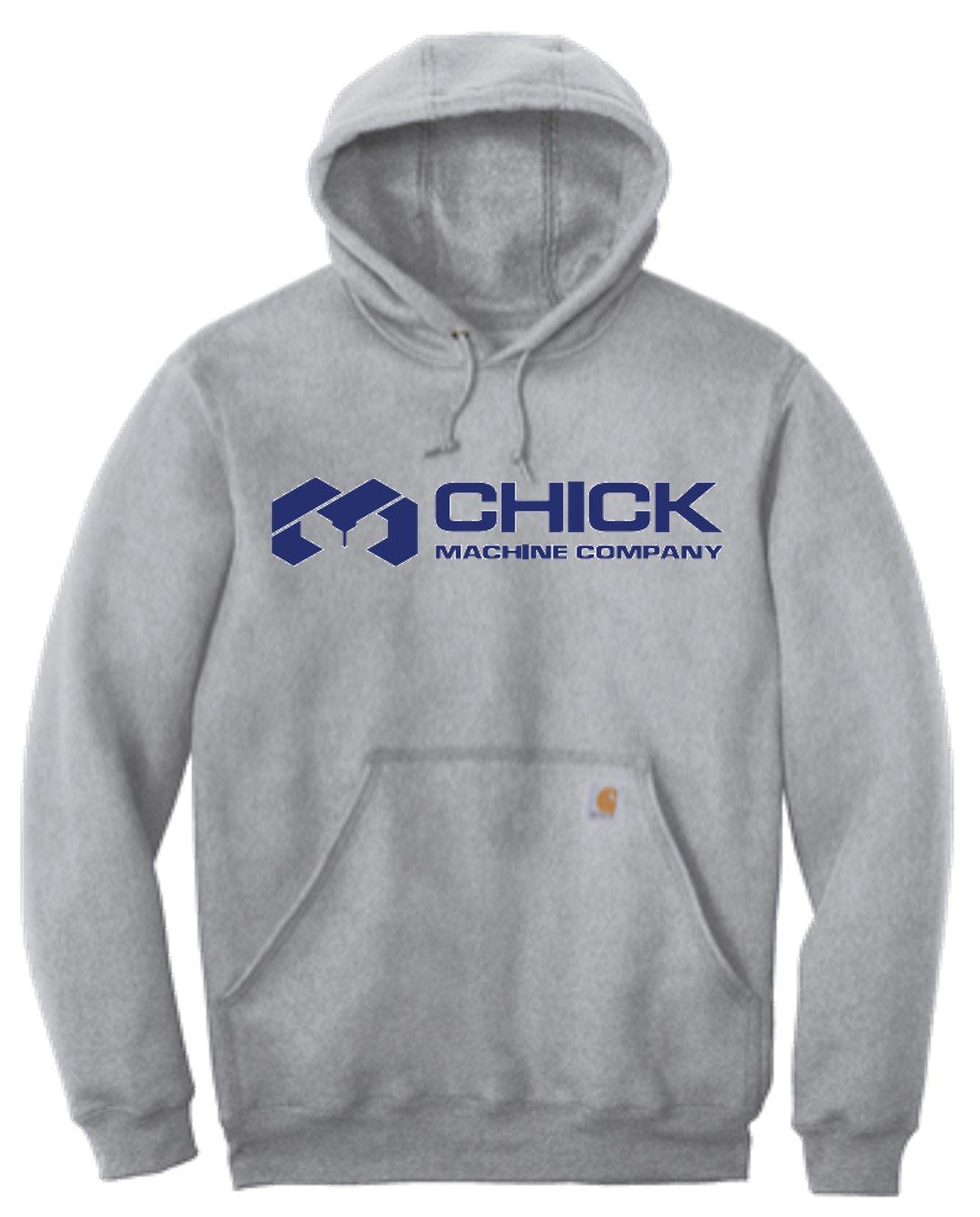 Hooded Sweatshirt Heather Grey Center Chest Logo